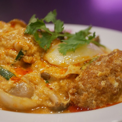 牡蠣の玉子カレー炒め